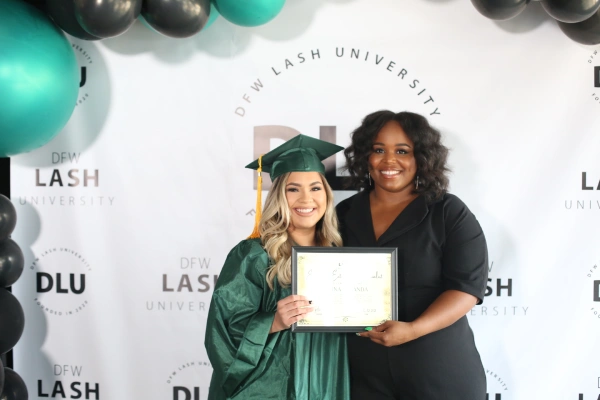 Group of Connecticut lash license students posing with certificates