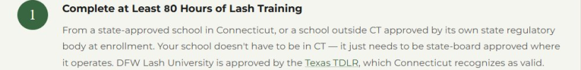 connecticut lash license training requirement 80 hours